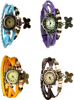 Kissu Vintage Rakhi Combo of 4 Sky Blue, Yellow, Purple And Brown Watch - For Women
Kissu Vintage Rakhi Combo of 4 Sky Blue, Yellow, Purple And Brown Watch - For Women