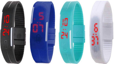Kissu Led Magnet Band Combo of 4 Black, Blue, Sky Blue And White Watch - For Men & Women
Kissu Led Magnet Band Combo of 4 Black, Blue, Sky Blue And White Watch - For Men & Women