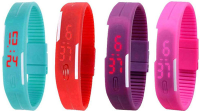 Kissu Led Magnet Band Combo of 4 Sky Blue, Red, Purple And Pink Watch - For Men & Women
Kissu Led Magnet Band Combo of 4 Sky Blue, Red, Purple And Pink Watch - For Men & Women