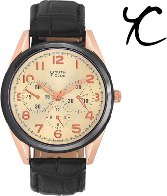 Youth Club Chono Pattern with Black Bazzel Watch - For Men