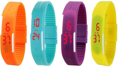 Kissu Led Magnet Band Combo of 4 Orange, Sky Blue, Purple And Yellow Watch - For Men & Women
Kissu Led Magnet Band Combo of 4 Orange, Sky Blue, Purple And Yellow Watch - For Men & Women