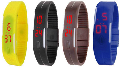 Kissu Led Magnet Band Combo of 4 Yellow, Black, Brown And Blue Watch - For Men & Women
Kissu Led Magnet Band Combo of 4 Yellow, Black, Brown And Blue Watch - For Men & Women