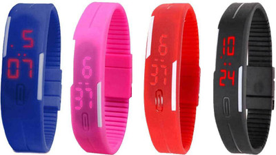Kissu Led Magnet Band Combo of 4 Blue, Pink, Red And Black Watch - For Men & Women
Kissu Led Magnet Band Combo of 4 Blue, Pink, Red And Black Watch - For Men & Women