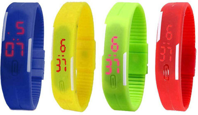 Kissu Led Magnet Band Combo of 4 Blue, Yellow, Green And Red Watch - For Men & Women
Kissu Led Magnet Band Combo of 4 Blue, Yellow, Green And Red Watch - For Men & Women