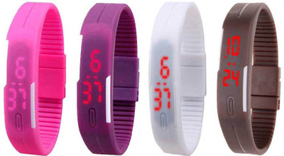 Kissu Led Magnet Band Combo of 4 Pink, Purple, White And Brown Watch - For Men & Women
Kissu Led Magnet Band Combo of 4 Pink, Purple, White And Brown Watch - For Men & Women