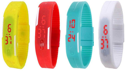 Kissu Led Magnet Band Combo of 4 Yellow, Red, Sky Blue And White Watch - For Men & Women
Kissu Led Magnet Band Combo of 4 Yellow, Red, Sky Blue And White Watch - For Men & Women