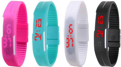 Kissu Led Magnet Band Combo of 4 Pink, Sky Blue, White And Black Watch - For Men & Women
Kissu Led Magnet Band Combo of 4 Pink, Sky Blue, White And Black Watch - For Men & Women