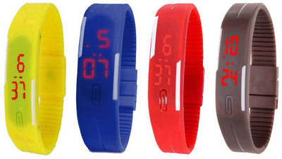 NS18 Silicone Led Magnet Band Combo of 4 Yellow, Blue, Red And Brown Watch - For Boys & Girls
NS18 Silicone Led Magnet Band Combo of 4 Yellow, Blue, Red And Brown Watch - For Boys & Girls