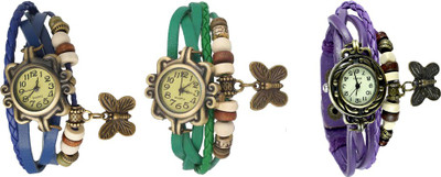 NS18 Vintage Butterfly Rakhi Watch Combo of 3 Blue, Green And Purple Watch - For Women
NS18 Vintage Butterfly Rakhi Watch Combo of 3 Blue, Green And Purple Watch - For Women