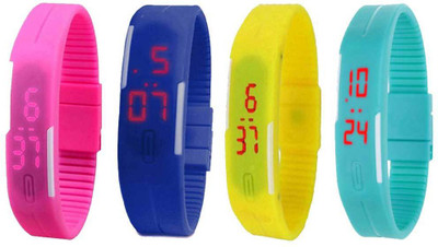 Kissu Led Magnet Band Combo of 4 Pink, Blue, Yellow And Sky Blue Watch - For Men & Women
Kissu Led Magnet Band Combo of 4 Pink, Blue, Yellow And Sky Blue Watch - For Men & Women