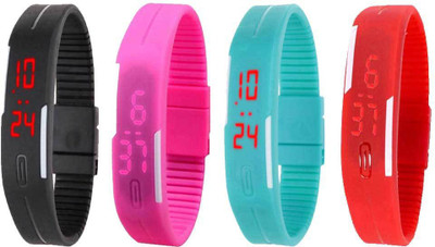 Kissu Led Magnet Band Combo of 4 Black, Pink, Sky Blue And Red Watch - For Men & Women
Kissu Led Magnet Band Combo of 4 Black, Pink, Sky Blue And Red Watch - For Men & Women