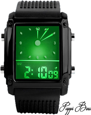 Pappi Boss LED Square Model with Light Watch - For Men & Women