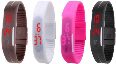 Kissu Led Magnet Band Combo of 4 Brown, White, Pink And Black Watch - For Men & Women
Kissu Led Magnet Band Combo of 4 Brown, White, Pink And Black Watch - For Men & Women