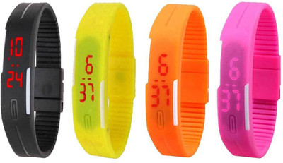 Kissu Led Magnet Band Combo of 4 Black, Yellow, Orange And Pink Watch - For Men & Women
Kissu Led Magnet Band Combo of 4 Black, Yellow, Orange And Pink Watch - For Men & Women