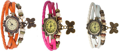 Kissu Vintage Rakhi Watch Combo of 3 Orange, Pink And White Watch - For Women
Kissu Vintage Rakhi Watch Combo of 3 Orange, Pink And White Watch - For Women