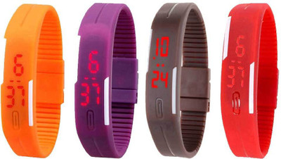 Kissu Led Magnet Band Combo of 4 Orange, Purple, Brown And Red Watch - For Men & Women
Kissu Led Magnet Band Combo of 4 Orange, Purple, Brown And Red Watch - For Men & Women