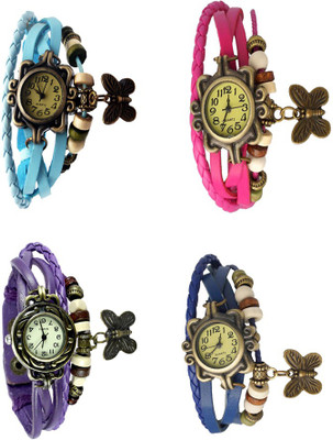 Kissu Vintage Rakhi Combo of 4 Sky Blue, Purple, Pink And Blue Watch - For Women
Kissu Vintage Rakhi Combo of 4 Sky Blue, Purple, Pink And Blue Watch - For Women