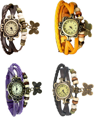 NS18 Vintage Butterfly Rakhi Combo of 4 Brown, Purple, Yellow And Black Watch - For Women
NS18 Vintage Butterfly Rakhi Combo of 4 Brown, Purple, Yellow And Black Watch - For Women