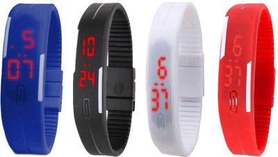 Kissu Led Magnet Band Combo of 4 Blue, Black, White And Red Watch - For Men & Women
Kissu Led Magnet Band Combo of 4 Blue, Black, White And Red Watch - For Men & Women