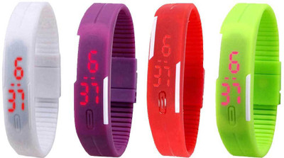 Kissu Led Magnet Band Combo of 4 White, Purple, Red And Green Watch - For Men & Women
Kissu Led Magnet Band Combo of 4 White, Purple, Red And Green Watch - For Men & Women