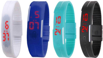 Kissu Led Magnet Band Combo of 4 White, Blue, Sky Blue And Black Watch - For Men & Women
Kissu Led Magnet Band Combo of 4 White, Blue, Sky Blue And Black Watch - For Men & Women