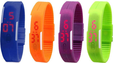 NS18 Silicone Led Magnet Band Combo of 4 Blue, Orange, Purple And Green Watch - For Boys & Girls
NS18 Silicone Led Magnet Band Combo of 4 Blue, Orange, Purple And Green Watch - For Boys & Girls