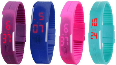 Kissu Led Magnet Band Combo of 4 Purple, Blue, Pink And Sky Blue Watch - For Men & Women
Kissu Led Magnet Band Combo of 4 Purple, Blue, Pink And Sky Blue Watch - For Men & Women
