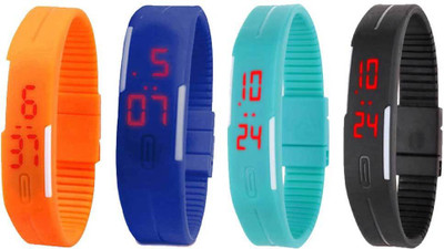 Kissu Led Magnet Band Combo of 4 Orange, Blue, Sky Blue And Black Watch - For Men & Women
Kissu Led Magnet Band Combo of 4 Orange, Blue, Sky Blue And Black Watch - For Men & Women