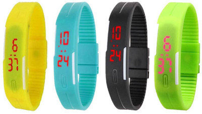Kissu Led Magnet Band Combo of 4 Yellow, Sky Blue, Black And Green Watch - For Men & Women
Kissu Led Magnet Band Combo of 4 Yellow, Sky Blue, Black And Green Watch - For Men & Women