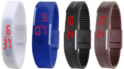 Kissu Led Magnet Band Combo of 4 White, Blue, Black And Brown Watch - For Men & Women
Kissu Led Magnet Band Combo of 4 White, Blue, Black And Brown Watch - For Men & Women