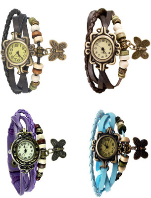 Kissu Vintage Rakhi Combo of 4 Black, Purple, Brown And Sky Blue Watch - For Women
Kissu Vintage Rakhi Combo of 4 Black, Purple, Brown And Sky Blue Watch - For Women