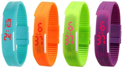 Kissu Led Magnet Band Combo of 4 Sky Blue, Orange, Green And Purple Watch - For Men & Women
Kissu Led Magnet Band Combo of 4 Sky Blue, Orange, Green And Purple Watch - For Men & Women