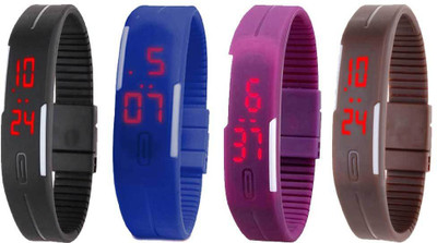 Kissu Led Magnet Band Combo of 4 Black, Blue, Purple And Brown Watch - For Men & Women
Kissu Led Magnet Band Combo of 4 Black, Blue, Purple And Brown Watch - For Men & Women