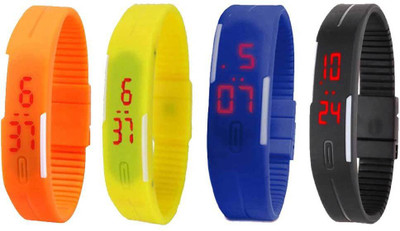 Kissu Led Magnet Band Combo of 4 Orange, Yellow, Blue And Black Watch - For Men & Women
Kissu Led Magnet Band Combo of 4 Orange, Yellow, Blue And Black Watch - For Men & Women