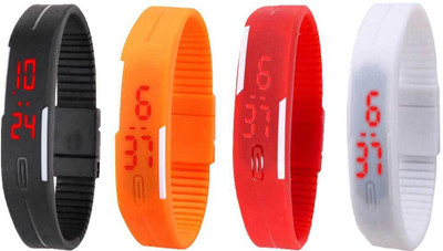 Kissu Led Magnet Band Combo of 4 Black, Orange, Red And White Watch - For Men & Women
Kissu Led Magnet Band Combo of 4 Black, Orange, Red And White Watch - For Men & Women