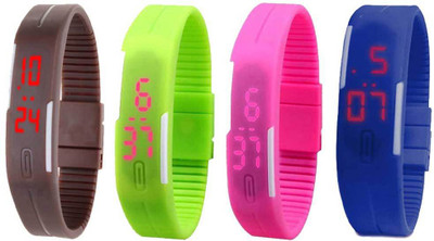 Kissu Led Magnet Band Combo of 4 Brown, Green, Pink And Blue Watch - For Men & Women
Kissu Led Magnet Band Combo of 4 Brown, Green, Pink And Blue Watch - For Men & Women