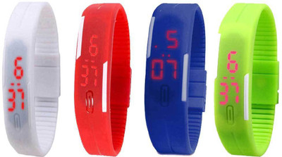 NS18 Silicone Led Magnet Band Combo of 4 White, Red, Blue And Green Watch - For Boys & Girls
NS18 Silicone Led Magnet Band Combo of 4 White, Red, Blue And Green Watch - For Boys & Girls