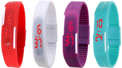 Kissu Led Magnet Band Combo of 4 Red, White, Purple And Sky Blue Watch - For Men & Women
Kissu Led Magnet Band Combo of 4 Red, White, Purple And Sky Blue Watch - For Men & Women