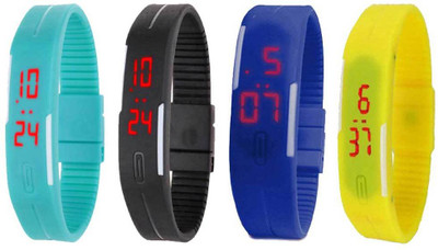 Kissu Led Magnet Band Combo of 4 Sky Blue, Black, Blue And Yellow Watch - For Men & Women
Kissu Led Magnet Band Combo of 4 Sky Blue, Black, Blue And Yellow Watch - For Men & Women