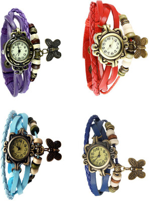 NS18 Vintage Butterfly Rakhi Combo of 4 Purple, Sky Blue, Red And Blue Watch - For Women
NS18 Vintage Butterfly Rakhi Combo of 4 Purple, Sky Blue, Red And Blue Watch - For Women