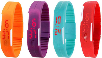 Kissu Led Magnet Band Combo of 4 Orange, Purple, Sky Blue And Red Watch - For Men & Women
Kissu Led Magnet Band Combo of 4 Orange, Purple, Sky Blue And Red Watch - For Men & Women
