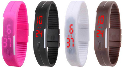 Kissu Led Magnet Band Combo of 4 Pink, Black, White And Brown Watch - For Men & Women
Kissu Led Magnet Band Combo of 4 Pink, Black, White And Brown Watch - For Men & Women