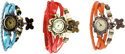 NS18 Vintage Butterfly Rakhi Watch Combo of 3 Sky Blue, Red And Orange Watch - For Women
NS18 Vintage Butterfly Rakhi Watch Combo of 3 Sky Blue, Red And Orange Watch - For Women
