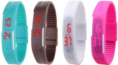 Kissu Led Magnet Band Combo of 4 Sky Blue, Brown, White And Pink Watch - For Men & Women
Kissu Led Magnet Band Combo of 4 Sky Blue, Brown, White And Pink Watch - For Men & Women