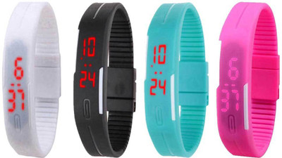 Kissu Led Magnet Band Combo of 4 White, Black, Sky Blue And Pink Watch - For Men & Women
Kissu Led Magnet Band Combo of 4 White, Black, Sky Blue And Pink Watch - For Men & Women