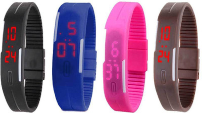Kissu Led Magnet Band Combo of 4 Black, Blue, Pink And Brown Watch - For Men & Women
Kissu Led Magnet Band Combo of 4 Black, Blue, Pink And Brown Watch - For Men & Women
