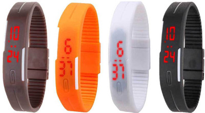 NS18 Silicone Led Magnet Band Combo of 4 Brown, Orange, White And Black Watch - For Boys & Girls
NS18 Silicone Led Magnet Band Combo of 4 Brown, Orange, White And Black Watch - For Boys & Girls