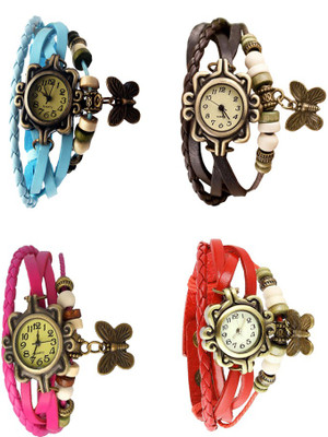 NS18 Vintage Butterfly Rakhi Combo of 4 Sky Blue, Pink, Brown And Red Watch - For Women
NS18 Vintage Butterfly Rakhi Combo of 4 Sky Blue, Pink, Brown And Red Watch - For Women