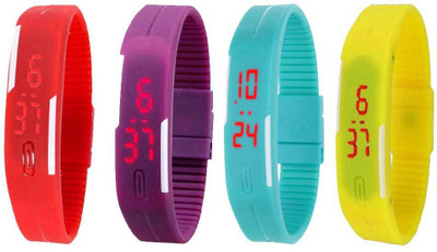 Kissu Led Magnet Band Combo of 4 Red, Purple, Sky Blue And Yellow Watch - For Men & Women
Kissu Led Magnet Band Combo of 4 Red, Purple, Sky Blue And Yellow Watch - For Men & Women