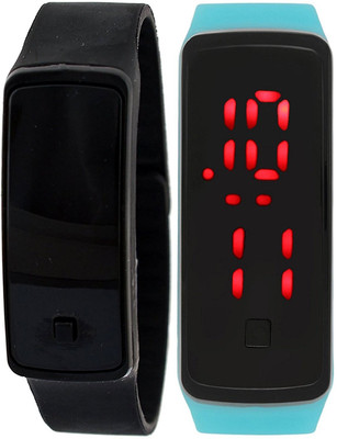 Haunt IMPORTED - Unisex Silicone Pack of 2 New Design Black & Sky Blue Button Led Watch - For Boys & Girls
Haunt IMPORTED - Unisex Silicone Pack of 2 New Design Black & Sky Blue Button Led Watch - For Boys & Girls